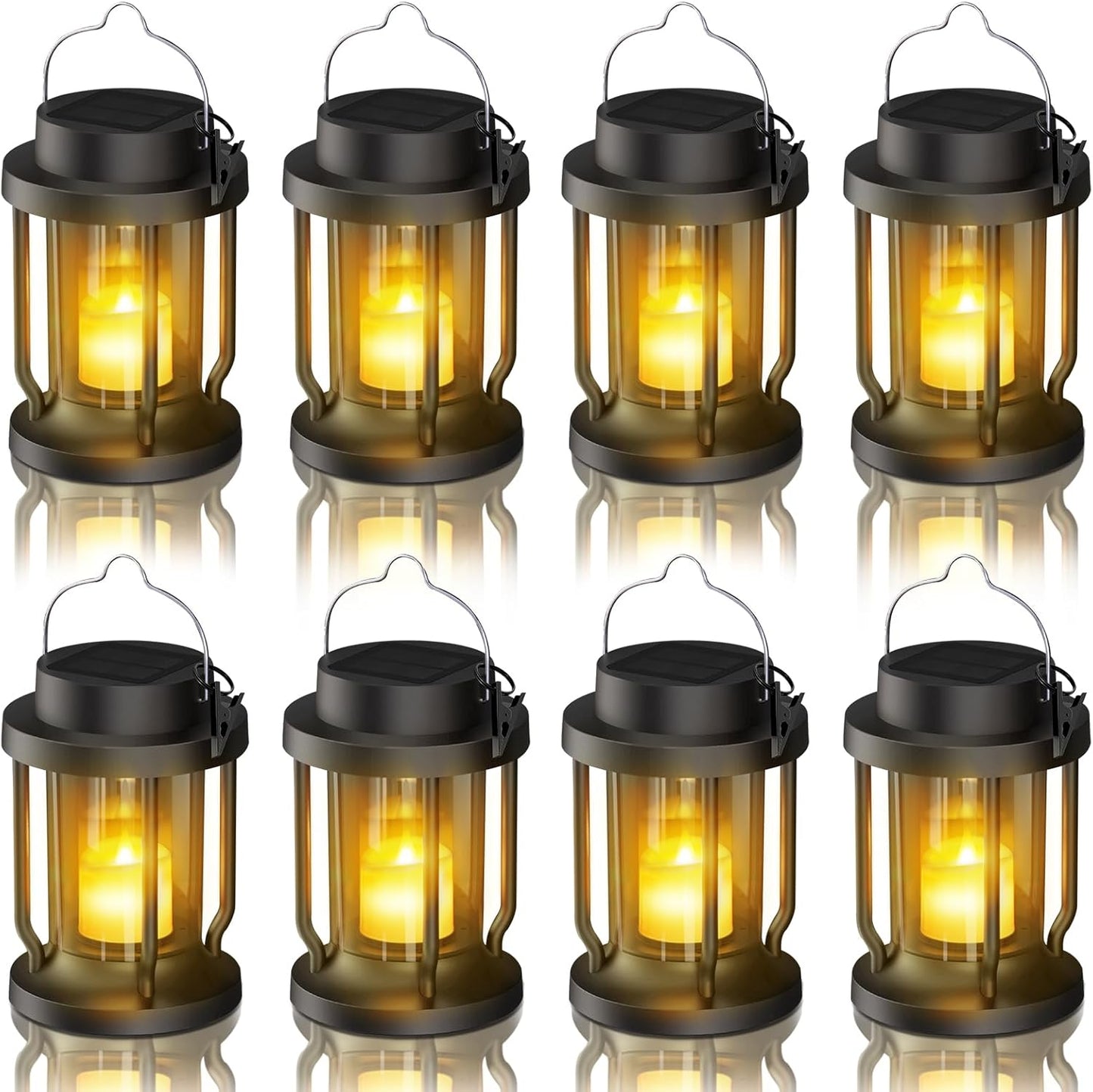 Solar Lantern Outdoor & Indoor Use with Realistic Flickering Flame
