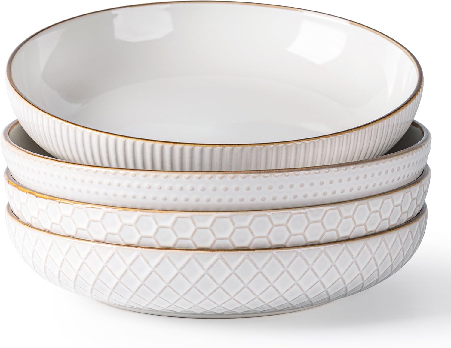 GBHOME 9.5ft' Large Pasta Bowls Set of 4 for Stylish Dining