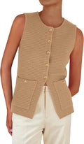 Women's Summer Sweater Vest Button Down Tank Top - Flattering Fit