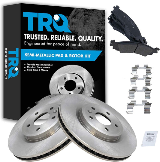 TRQ Front Brake Pad & Rotor Kit for 2010-2012 Ford Taurus