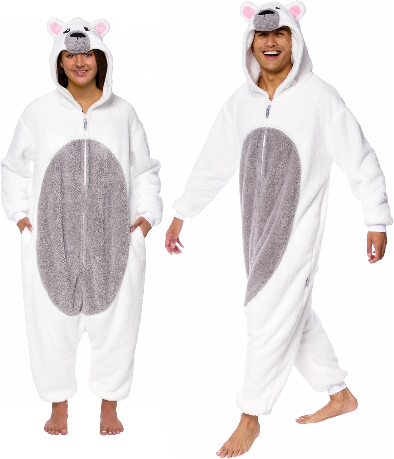 Funziez Sherpa Bear Adult Onesie - Cozy Plush Animal Costume