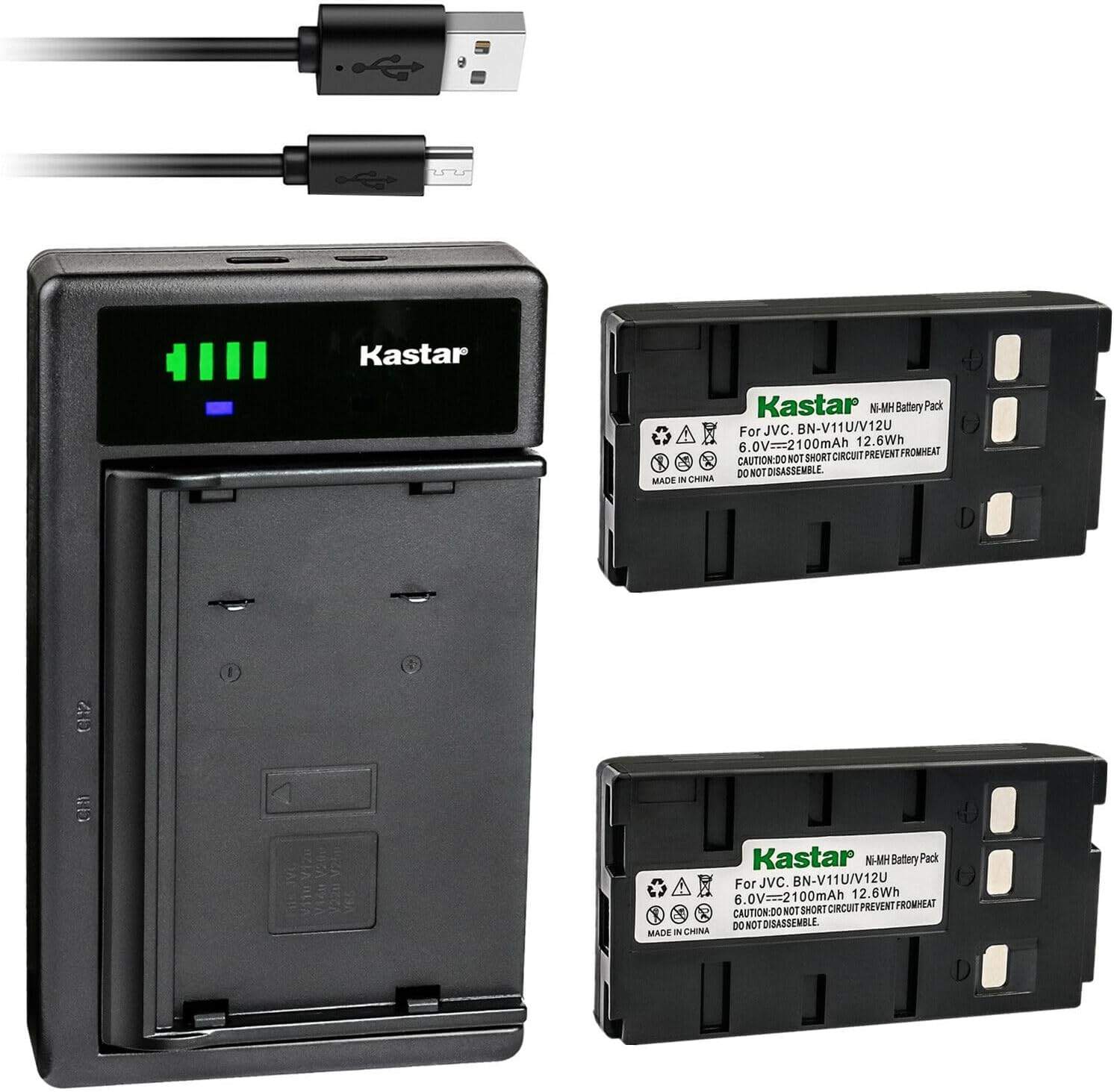 Kastar 2-Pack Battery and Smart USB Charger for Panasonic Camcorders