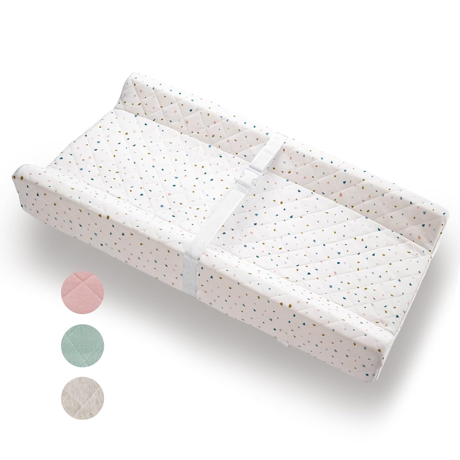 Organic Cotton Contoured Baby Changing Pad with Waterproof Foam