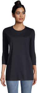 Supima Cotton 3/4 Sleeve Crewneck Tunic for Women - Lightweight