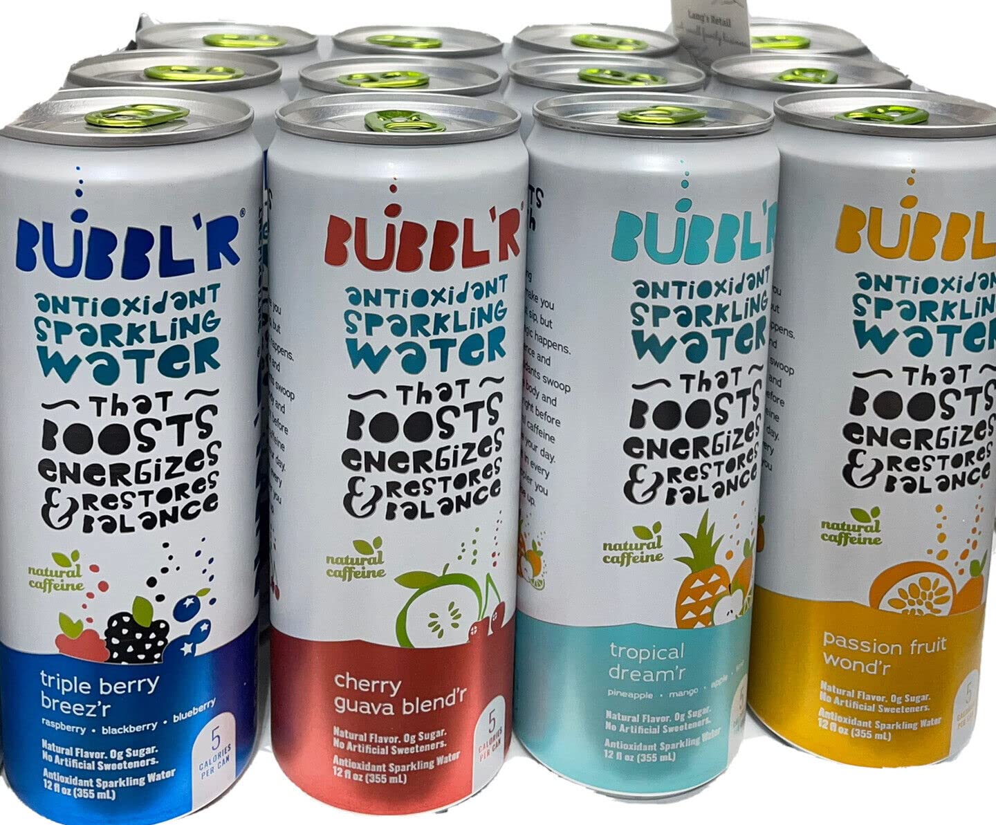 Antioxidant Sparkling Water Variety Pack with LangsRetail Box