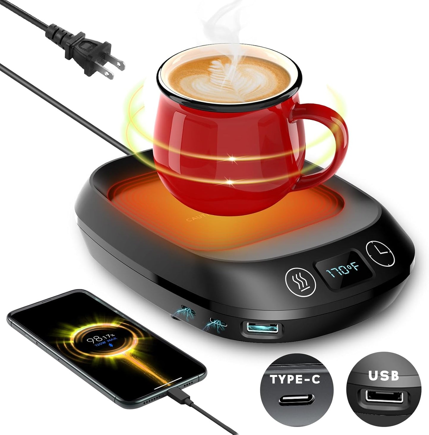 KKSEVENS USB Coffee Warmer Keeps Drinks Hot