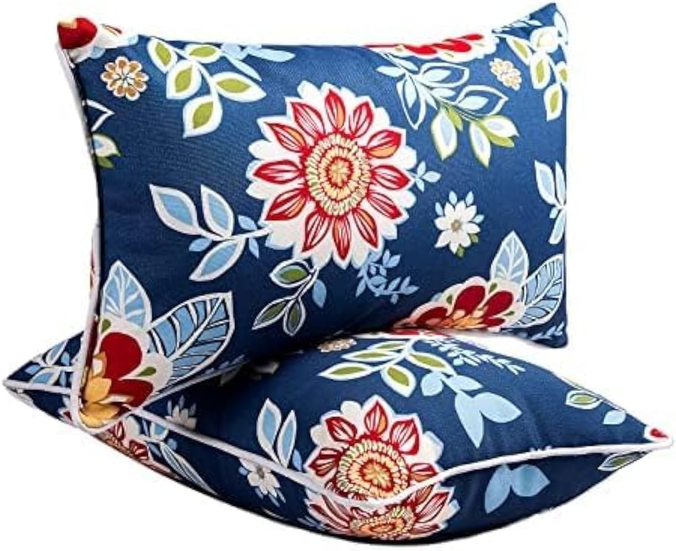 Outdoor Lumbar Pillows Set of 2 for Patio Furniture 12x20 in
