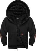 Unisex Kids Fleece Hoodie Sherpa Lined Jacket - Warm, Soft Fit Jackets