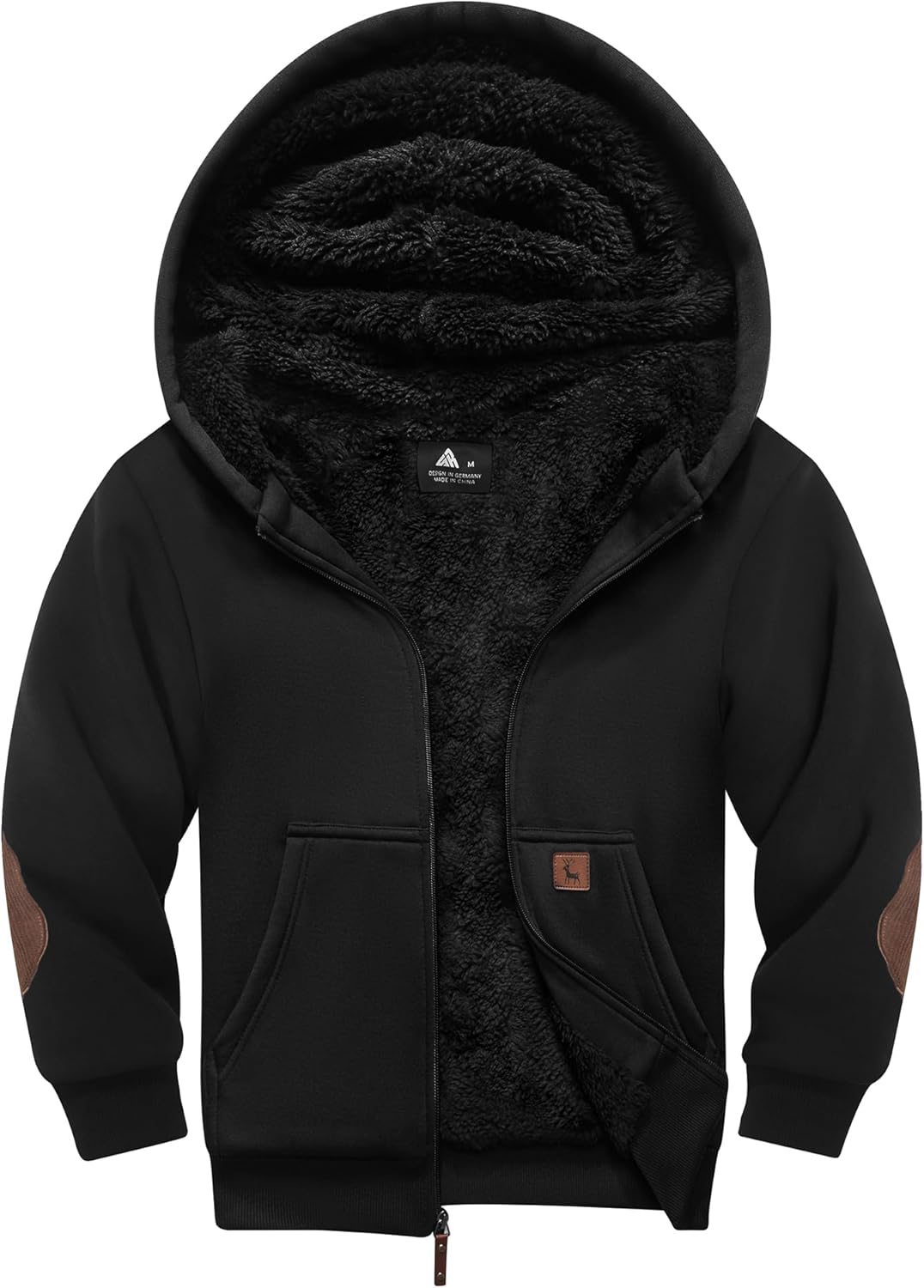 Unisex Fleece Hoodie Sherpa Lined Jacket for Kids Winter Wear