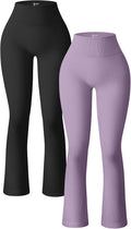 OQQ Women's Ribbed Seamless High Waist Bell Bottoms (Style 32N2)