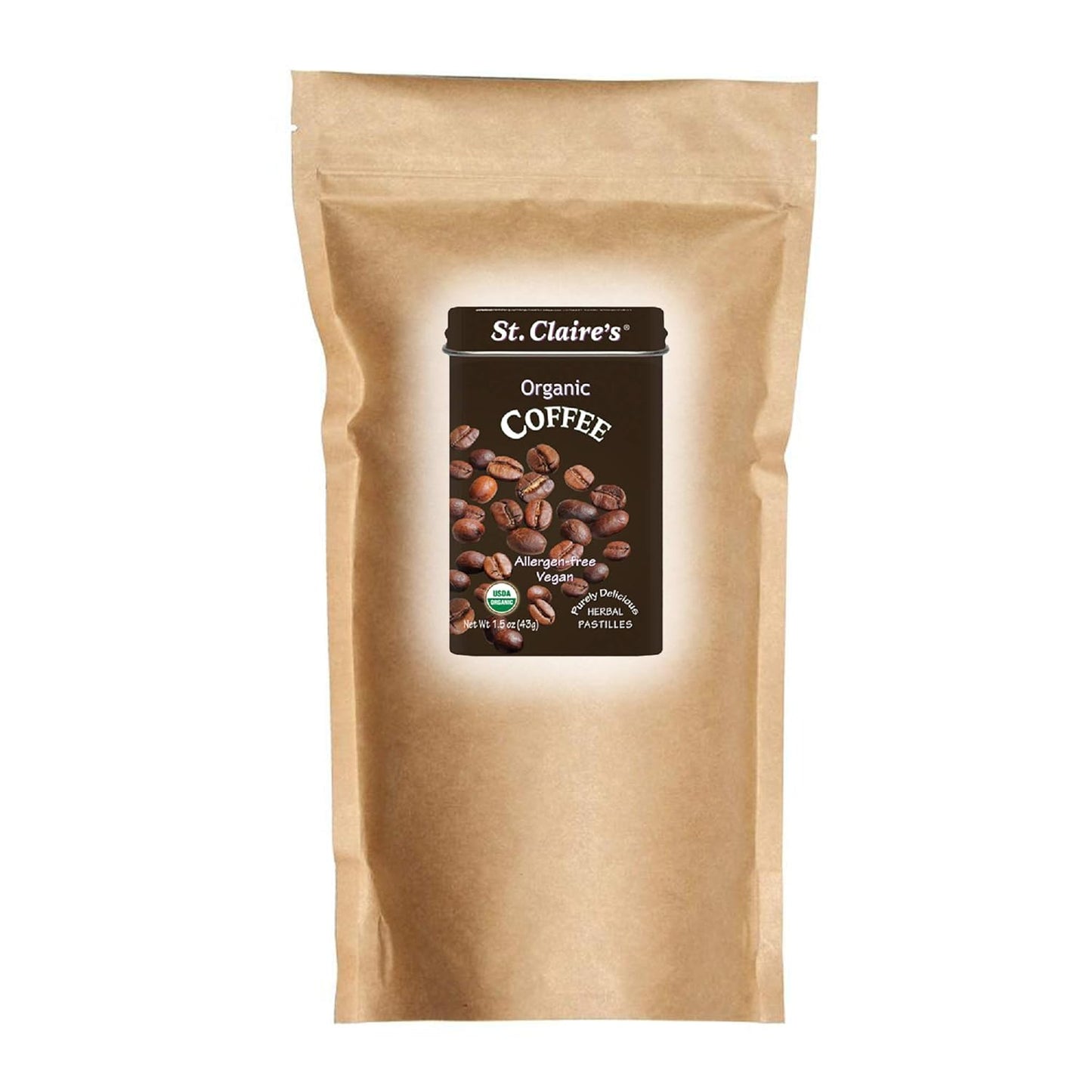 St. Claire's Organic Herbal Pastilles - Coffee Flavor Refill Bag