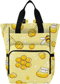 Cute Flying Bees Diaper Bag Backpack for Baby Boys Girls - Large