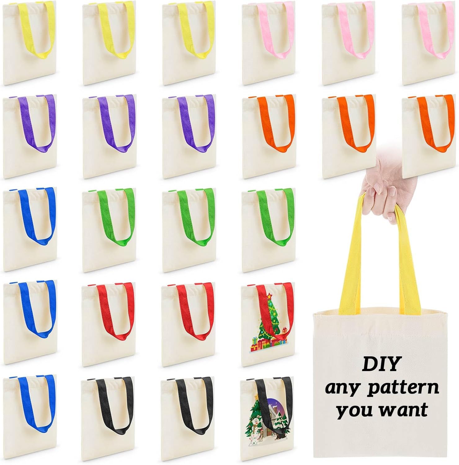 48 Pcs Mini Tote Bags for DIY Projects and Party Favors