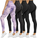 Women's 4 Pack High Waisted Leggings with Tummy Control by NexiEpoch
