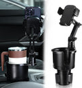 2 in 1 Phone Holder for Car with 360 Rotation & Long Arm - Cup Mount