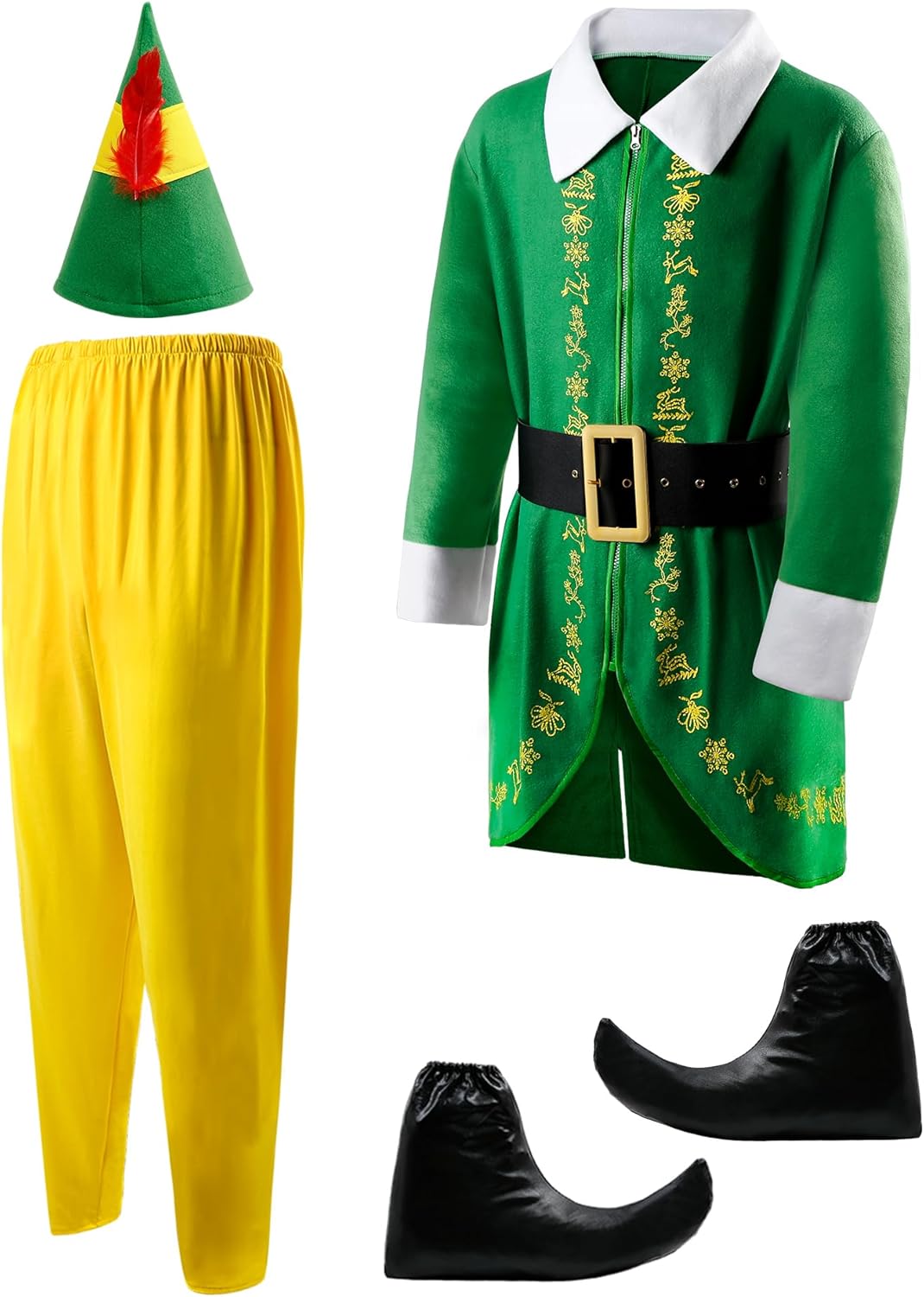 Elf Costume Men Full Set for Christmas and Halloween Fun