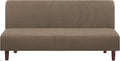 Stretch Armless Futon Cover Full Queen Size Slipcover - Soft Jacquard