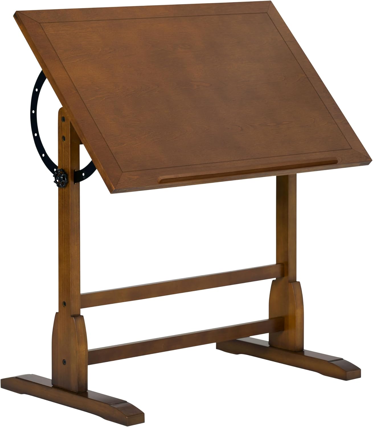 Vintage Rustic Oak Drafting Table for Creative Projects