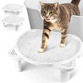 White Adjustable Cat Ramp Litter Box Step with Double Layer Filter