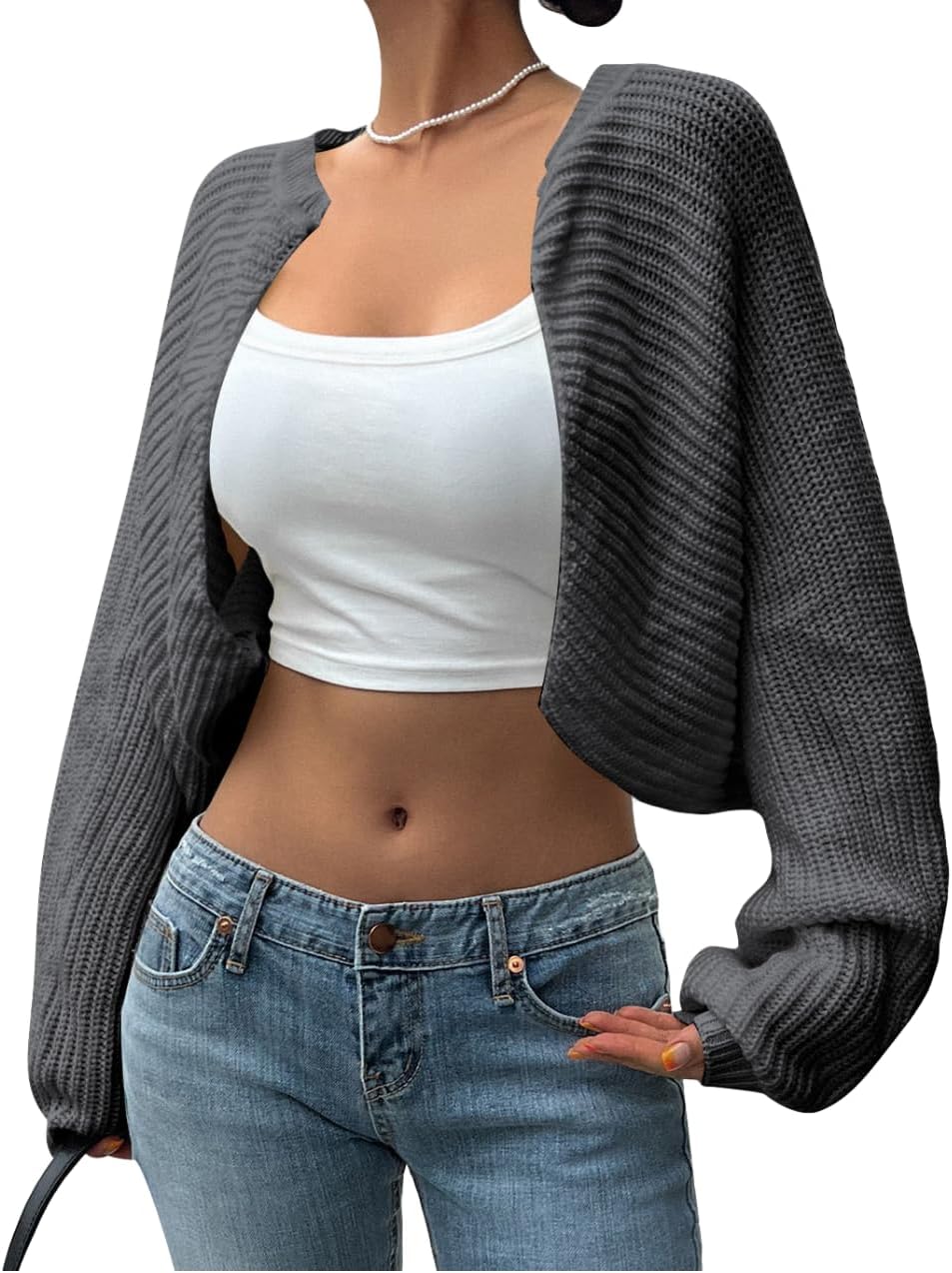 GORGLITTER Women's Cropped Cardigan for Trendy Fall Fashion