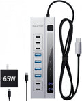 9 in 1 Powered USB C Hub - High-Speed 65W PD Multiport Hub