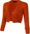 Allsense Womens Cropped Bolero Shrug 3/4 Sleeve Lightweight Knit