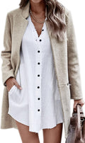 Angashion Womens Coat Long Sleeve Stand Collar Cardigan - Versatile