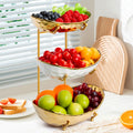 Fruit Bowl for Kitchen Counter 3 Tier Ceramic Stand - Elegant Display