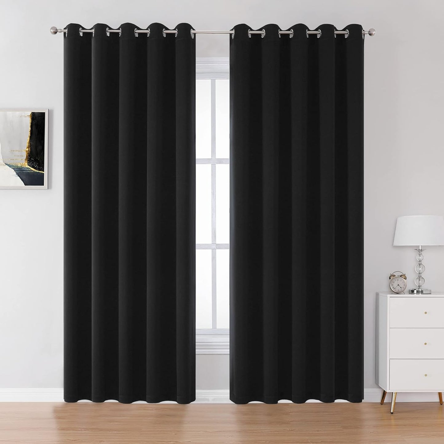 DUALIFE Blackout Room Divider Curtains for Large Windows 60 in