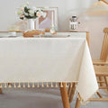 Textured Tablecloth Rectangle 55ftx120ft Ivory - Durable Linen Style
