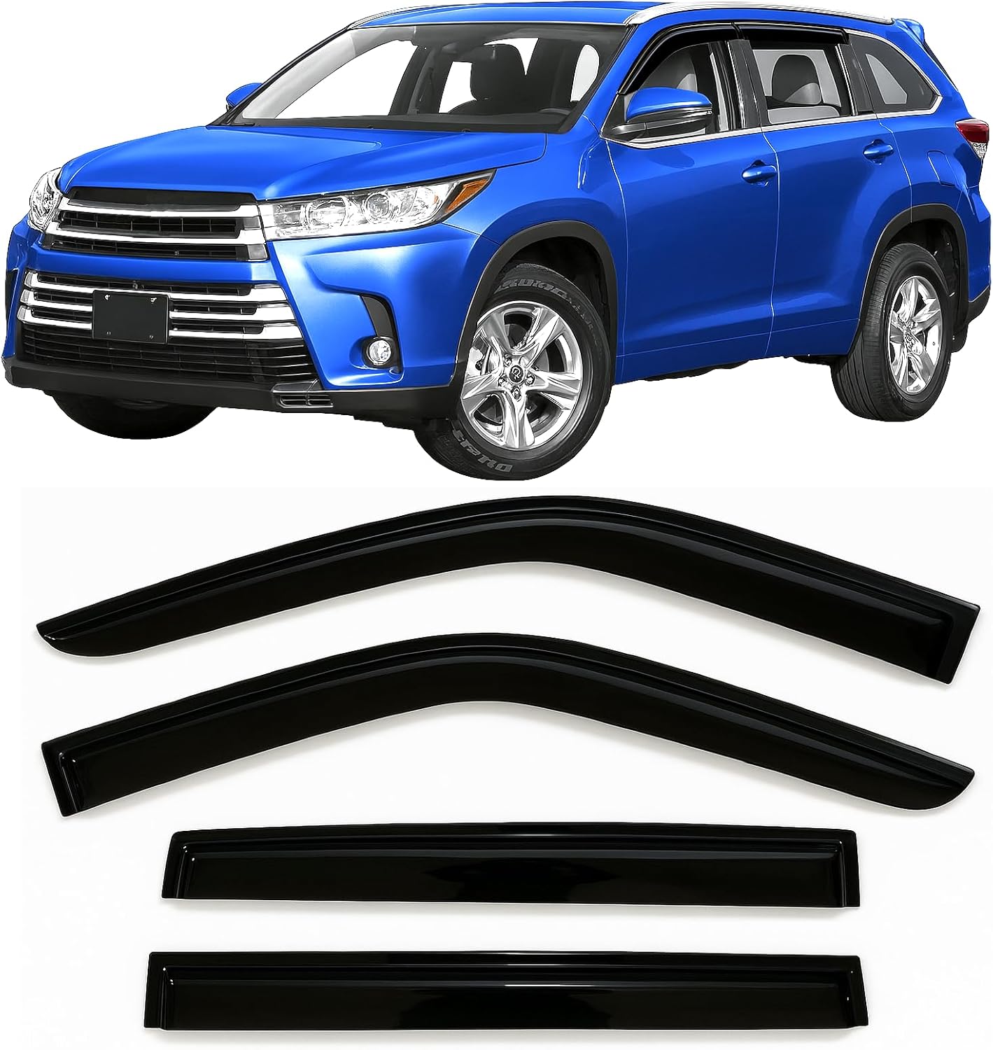 Optimal Co Tape-on Rain Guards for Toyota Highlander 2014-2019