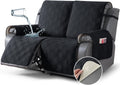2 Seater Black Waterproof Loveseat Recliner Cover - Non Slip Fit