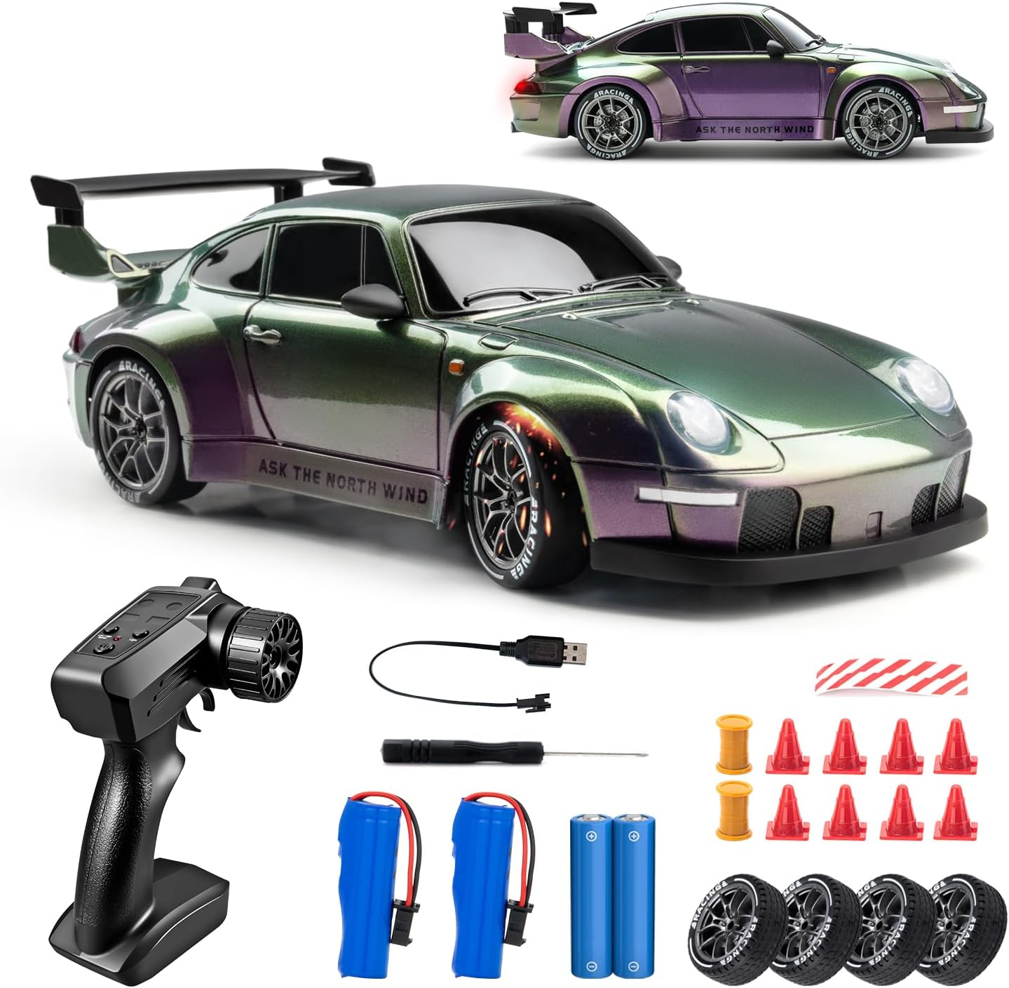 RC Drift Car with LED Lights - High Speed 4WD Racing Vehicle