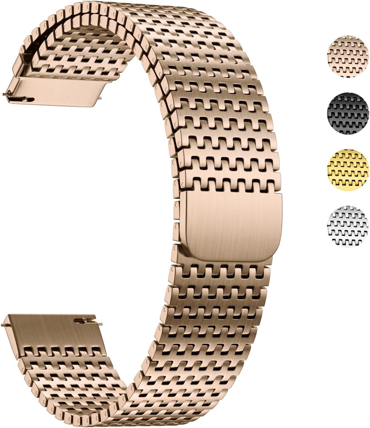 Fullmosa Stainless Steel Mesh Watch Band - Magnetic Clasp, Compatible with Garmin & Samsung
