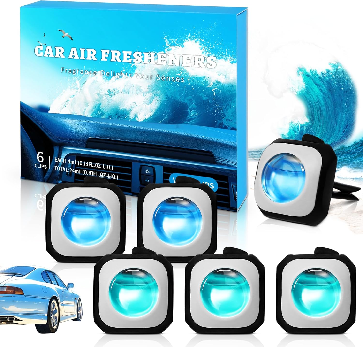 DERDUFT 6-Pack Long Lasting Car Air Fresheners