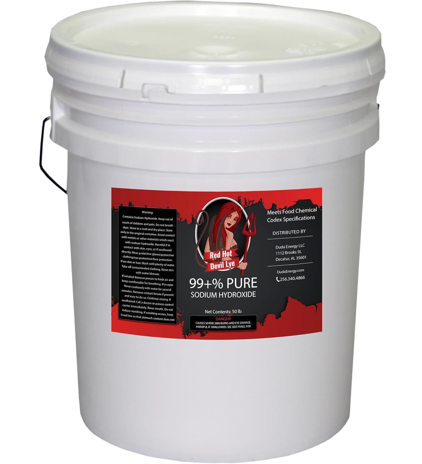 50 lb Red Hot Devil Lye Sodium Hydroxide for Soap Making