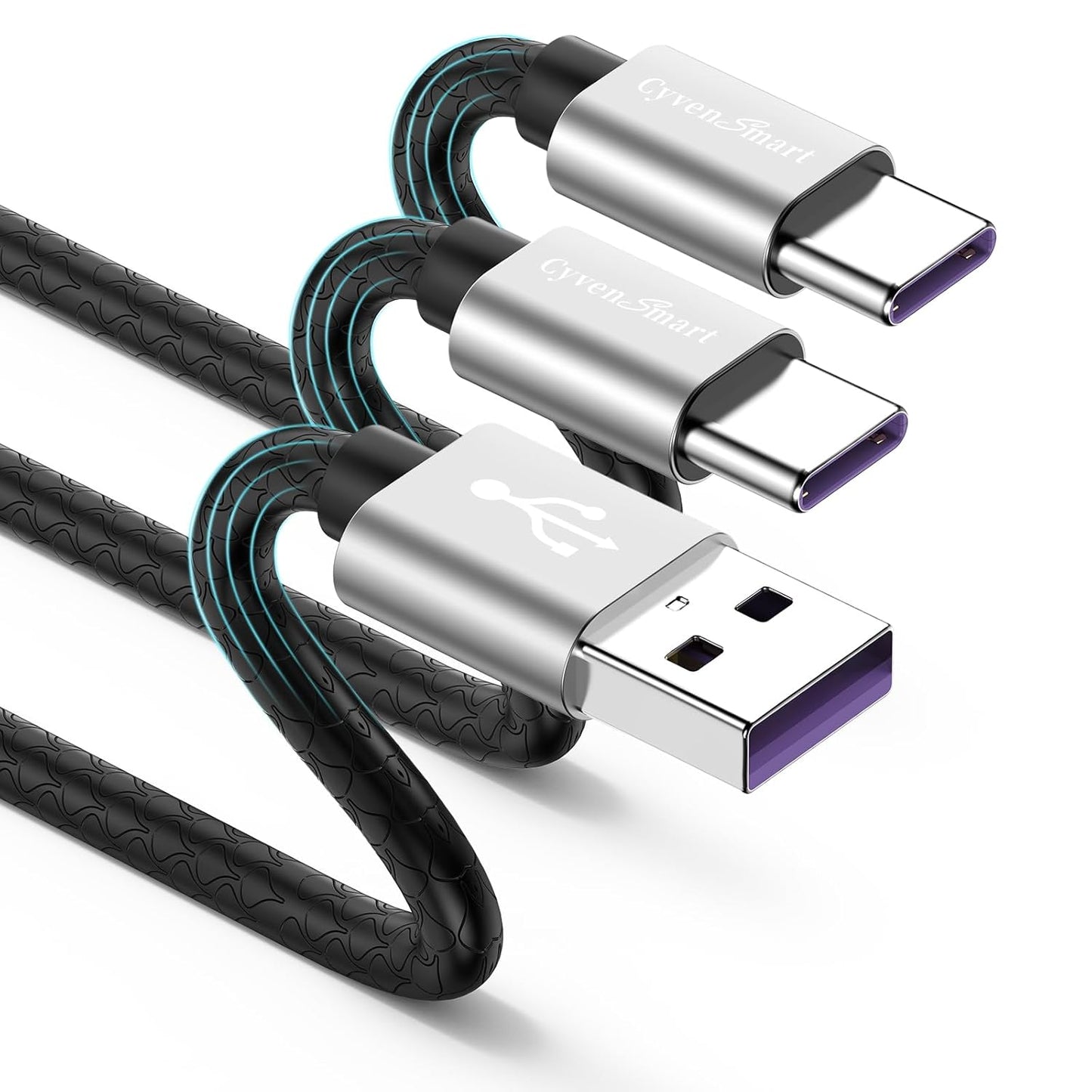 10ft Fast Charger USB-C Cable [2 Pack] by CyvenSmart
