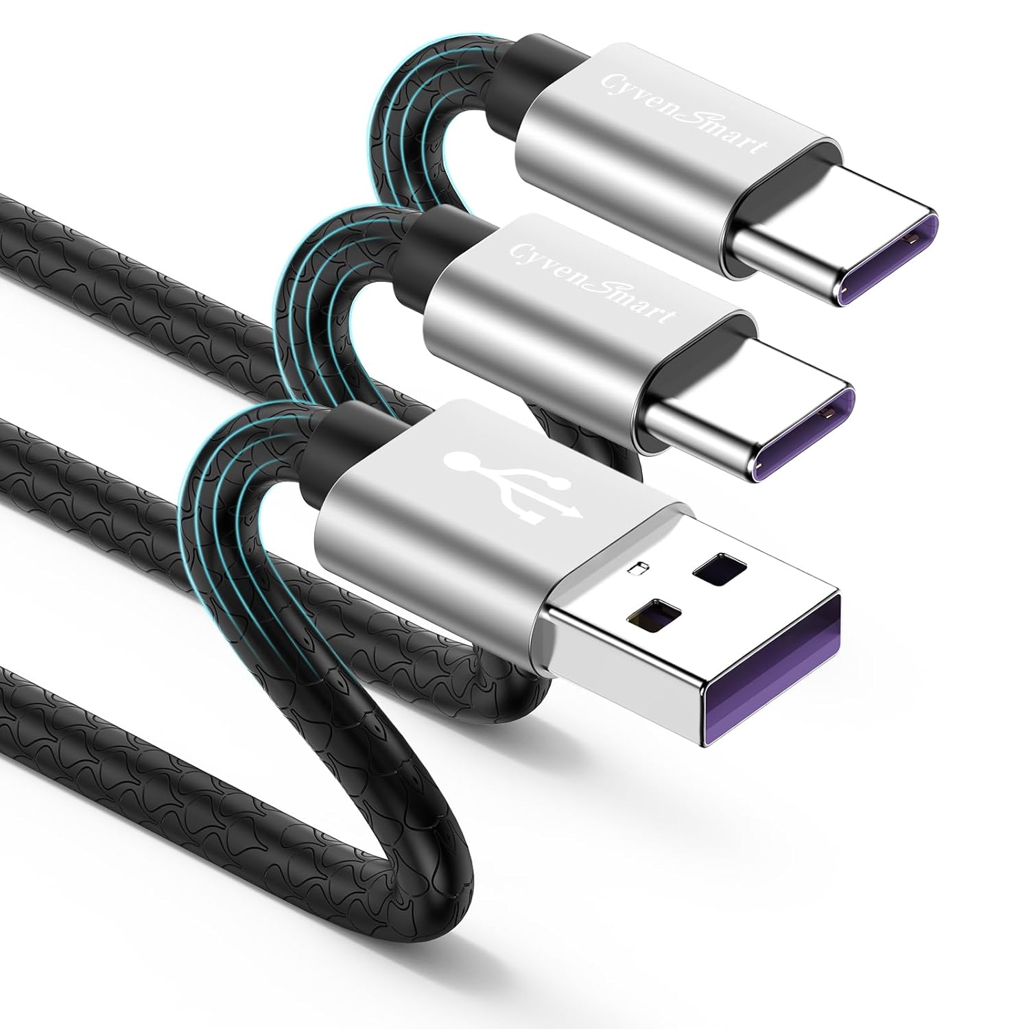 10ft Fast Charger USB-C Cable [2 Pack] by CyvenSmart