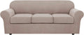 Stretch Sofa Covers 4 Piece Slipcover for 3 Cushion Couch - Sand