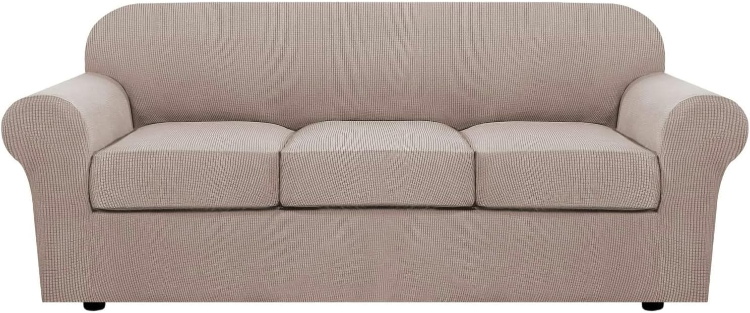 H.VERSAILTEX 4 Piece Stretch Sofa Covers for 3 Cushion Couch