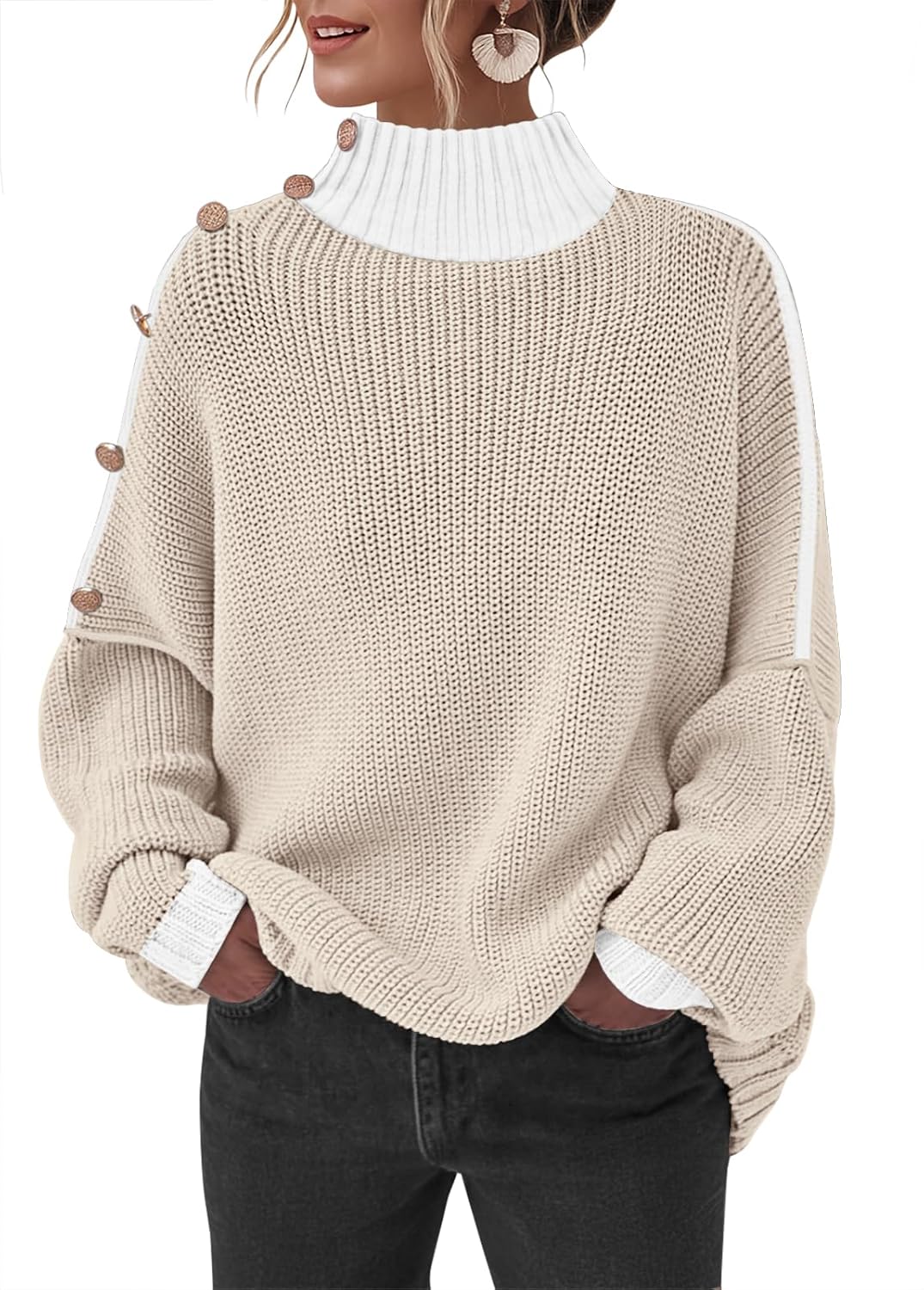 Stylish Oversized Turtleneck Sweater for Women in Winter