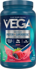 Vega Protein + Supergreens Berry - 20g Plant Protein, 26 Servings