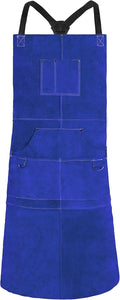 Leather Welding Apron with 6 Pockets - Heavy Duty Heat & Flame