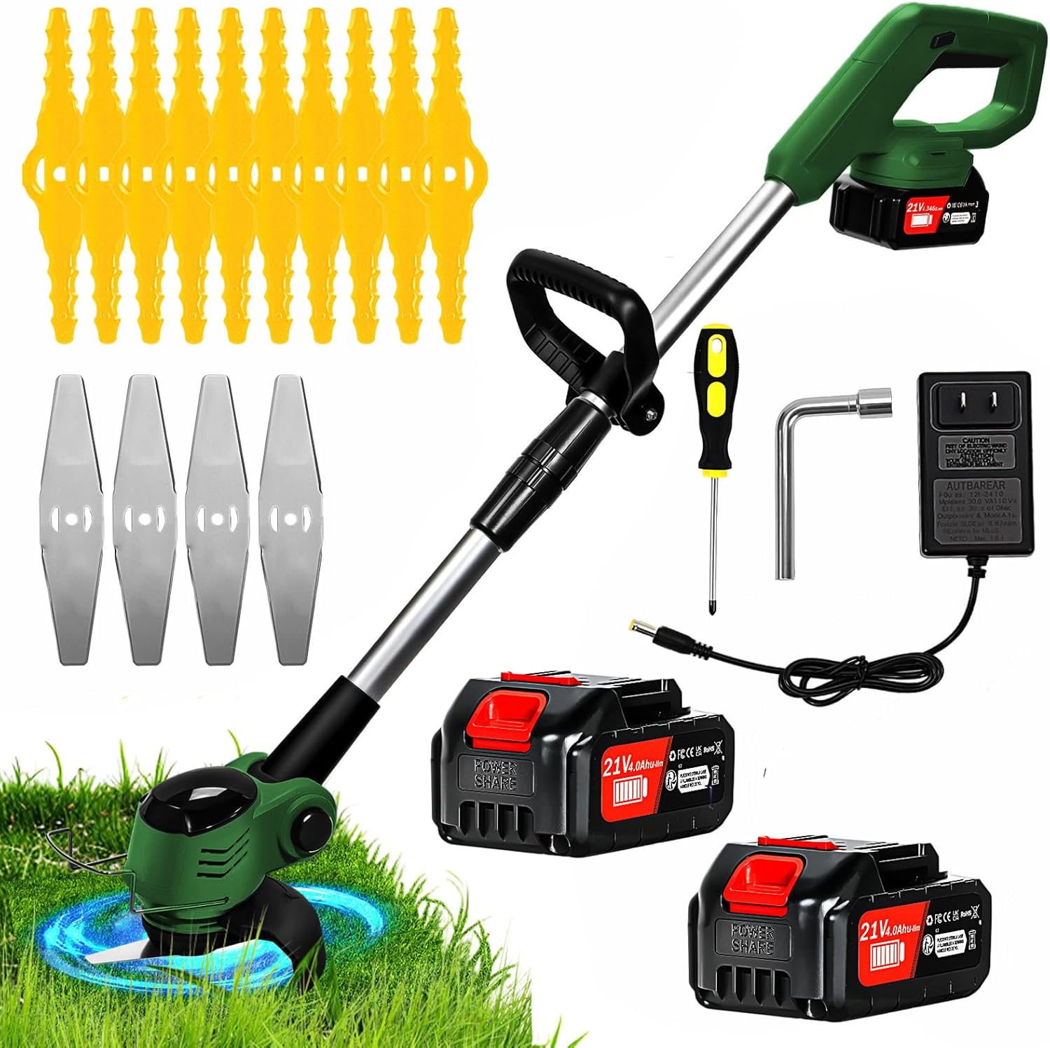 Electric Weed Wacker Cordless 21V Battery Powered Trimmer