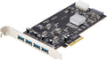 USB PCIe Card 4-Port USB 3.2 5Gbps - Dedicated Controllers for High