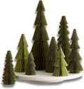 Honeycomb Paper Tree Set of 8 Olive - Vintage Tabletop Trees