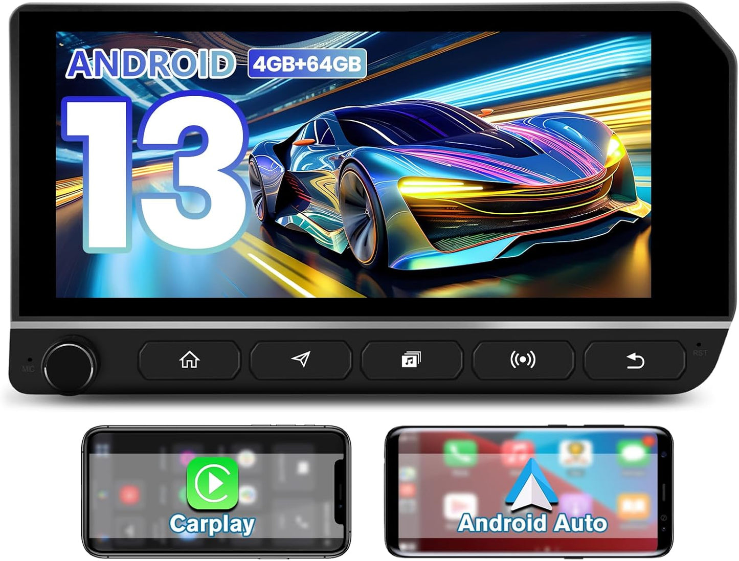 10.33 Inch Android 13 Car Stereo for Jeep Wrangler & Dodge Ram
