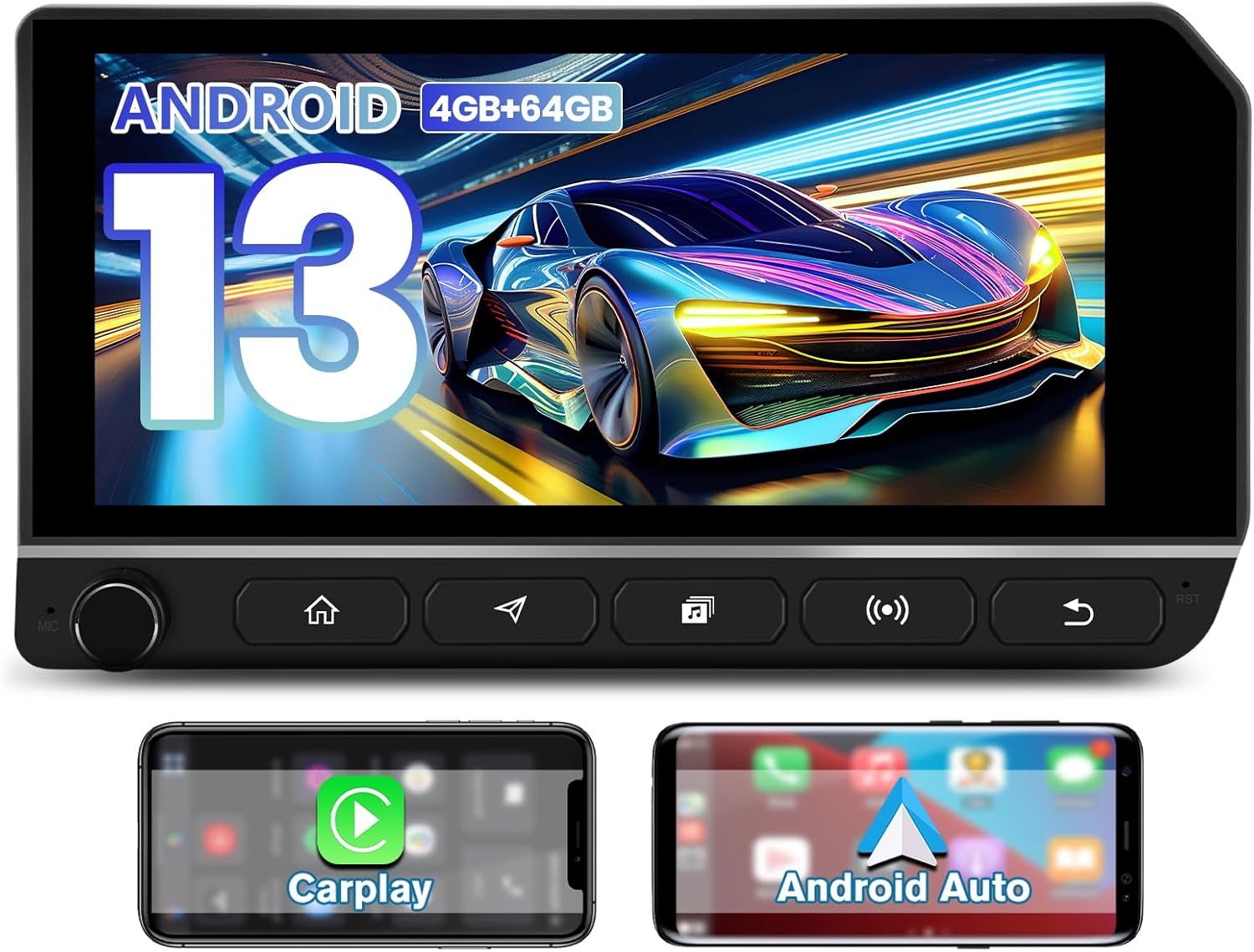 10.33 Inch Android 13 Car Stereo for Jeep Wrangler & Dodge Ram