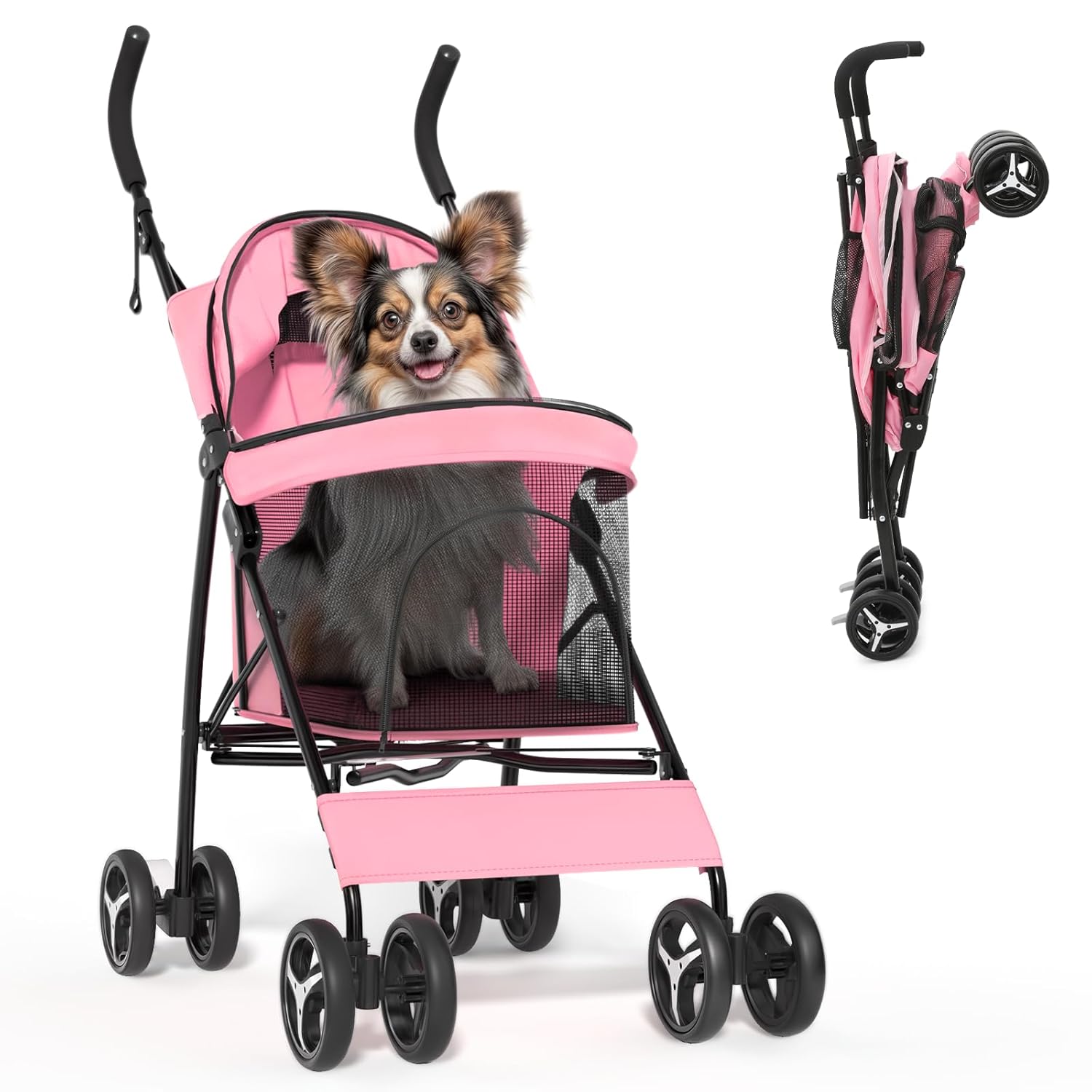 Magshion Compact Pet Stroller for Small-Medium Dogs and Cats