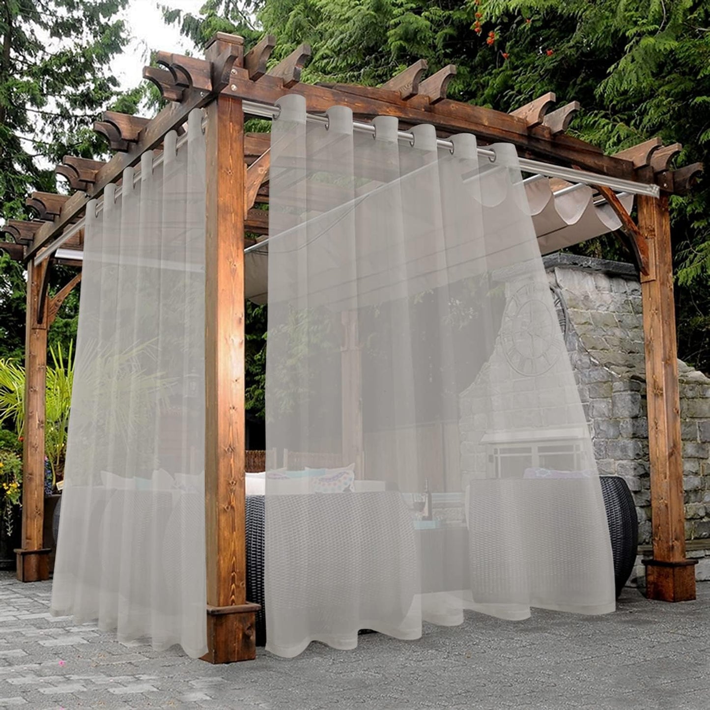 BONZER Waterproof Sheer Outdoor Curtains for Elegant Spaces